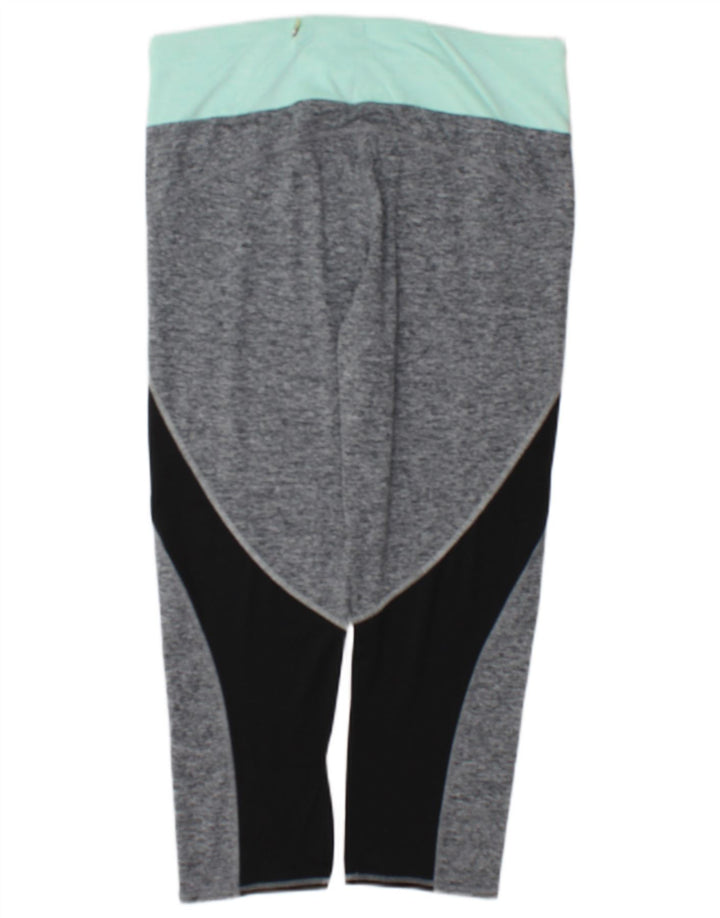 Marks & Spencer Womens Capri Leggings UK 14 Medium Grey Colourblock