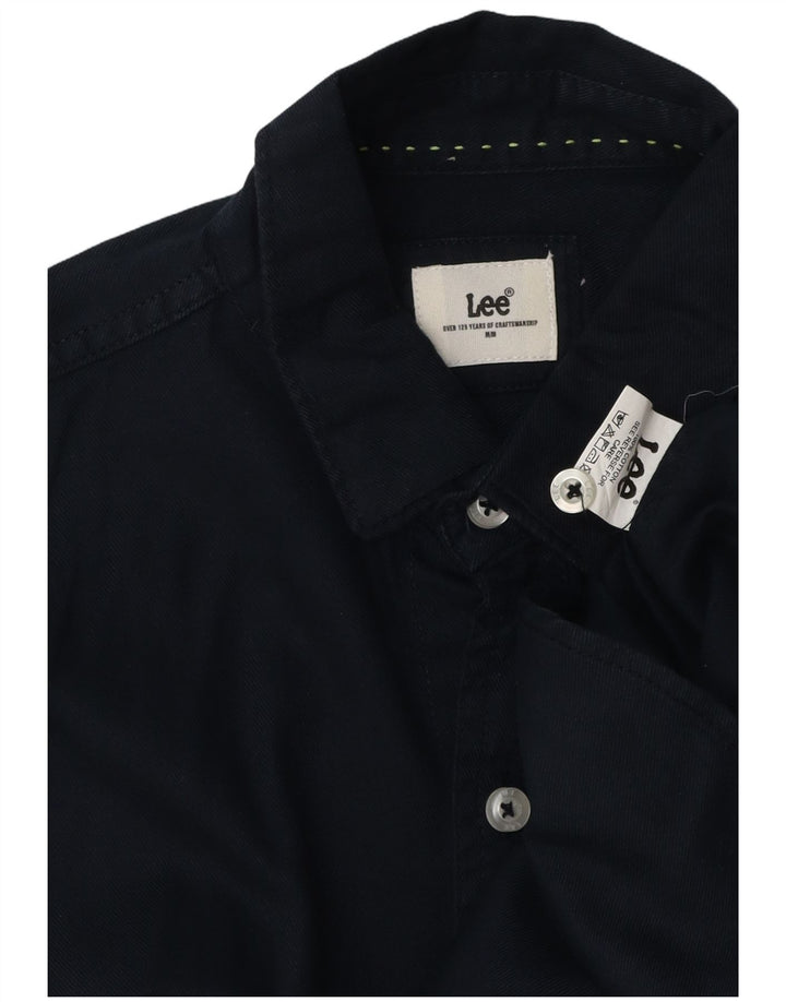LEE Mens Shirt Medium Navy Blue Cotton
