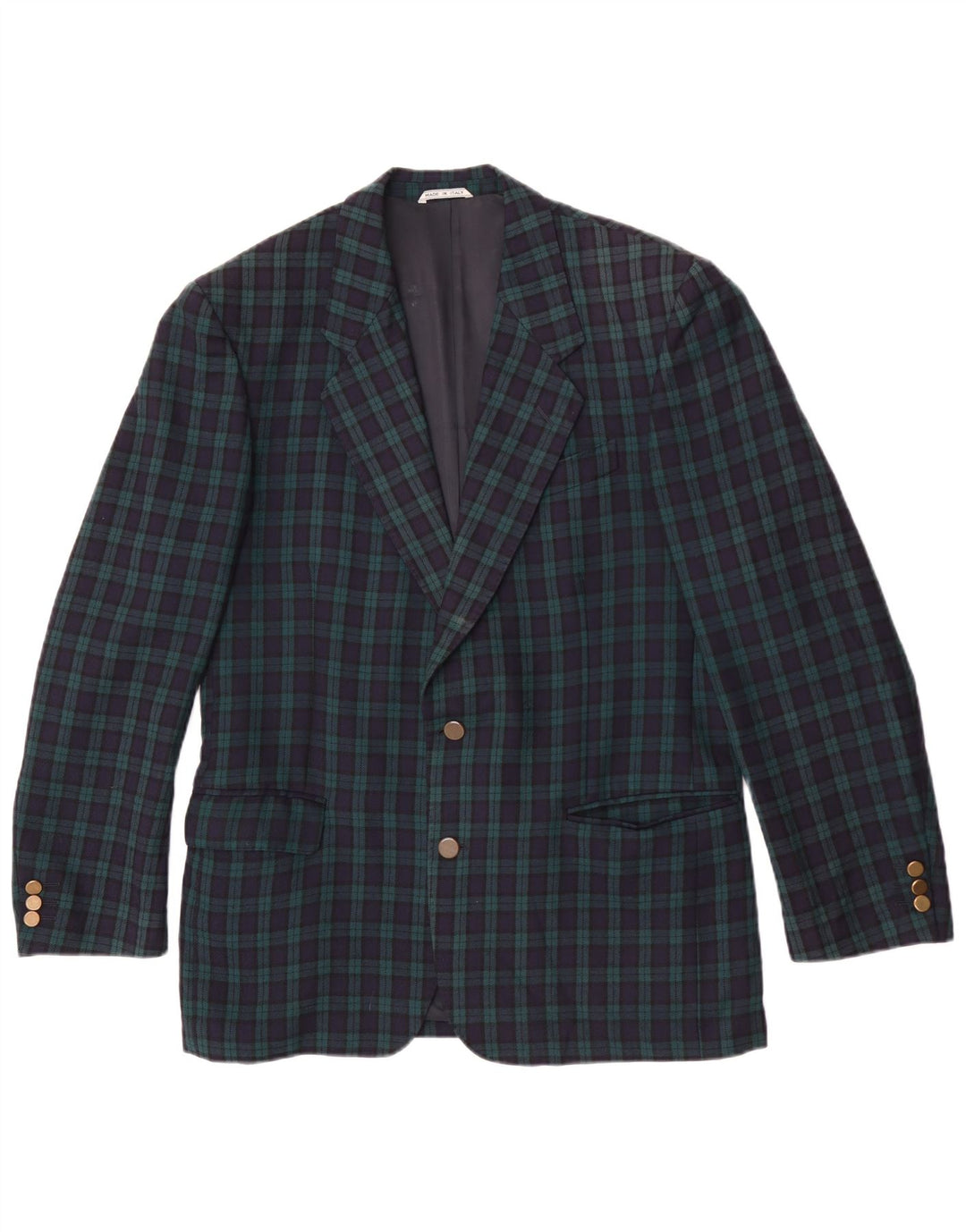 Highland Mens 2 Button Blazer Jacket IT 50 Large Green Check Wool