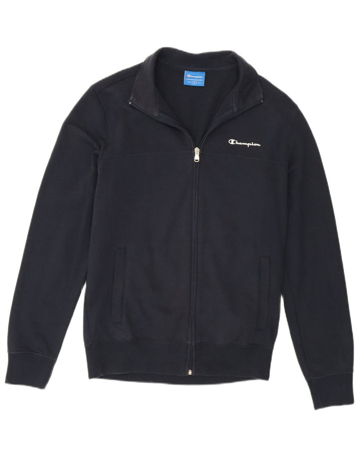Champion Mens Tracksuit Top Jacket Small Navy Blue Cotton