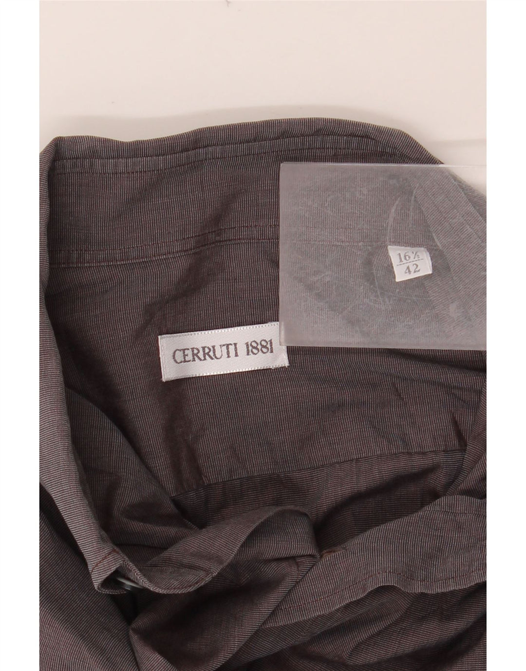 CERRUTI 1881 Mens Shirt Size 42 16 1/2 Large Brown Pinstripe