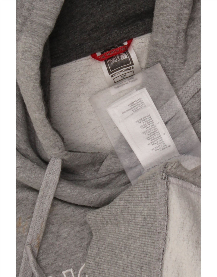 THE NORTH FACE Mens Graphic Hoodie Jumper Small Grey Colourblock Cotton