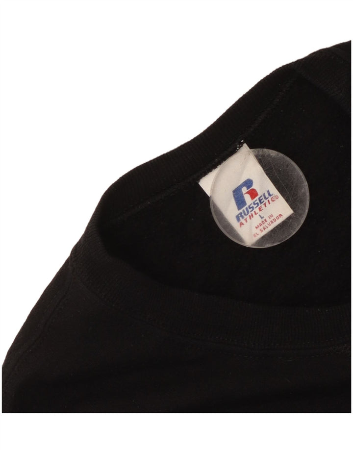 Russell Athletic Womens Sweatshirt Jumper UK 16 Large Black Cotton