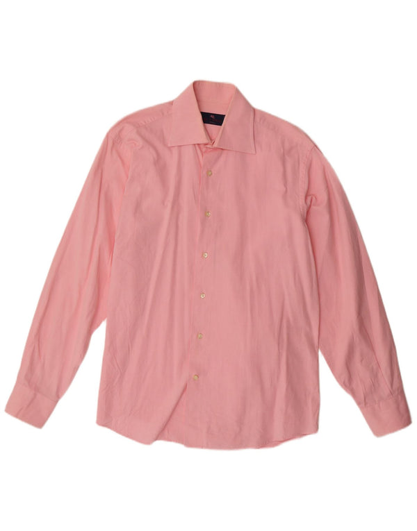 Etro Mens Milano Shirt Size 40 Medium Pink Cotton