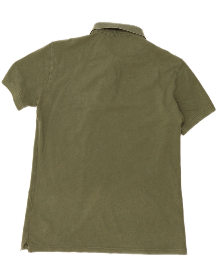 Trussardi Jeans Mens Polo Shirt Medium Khaki Cotton