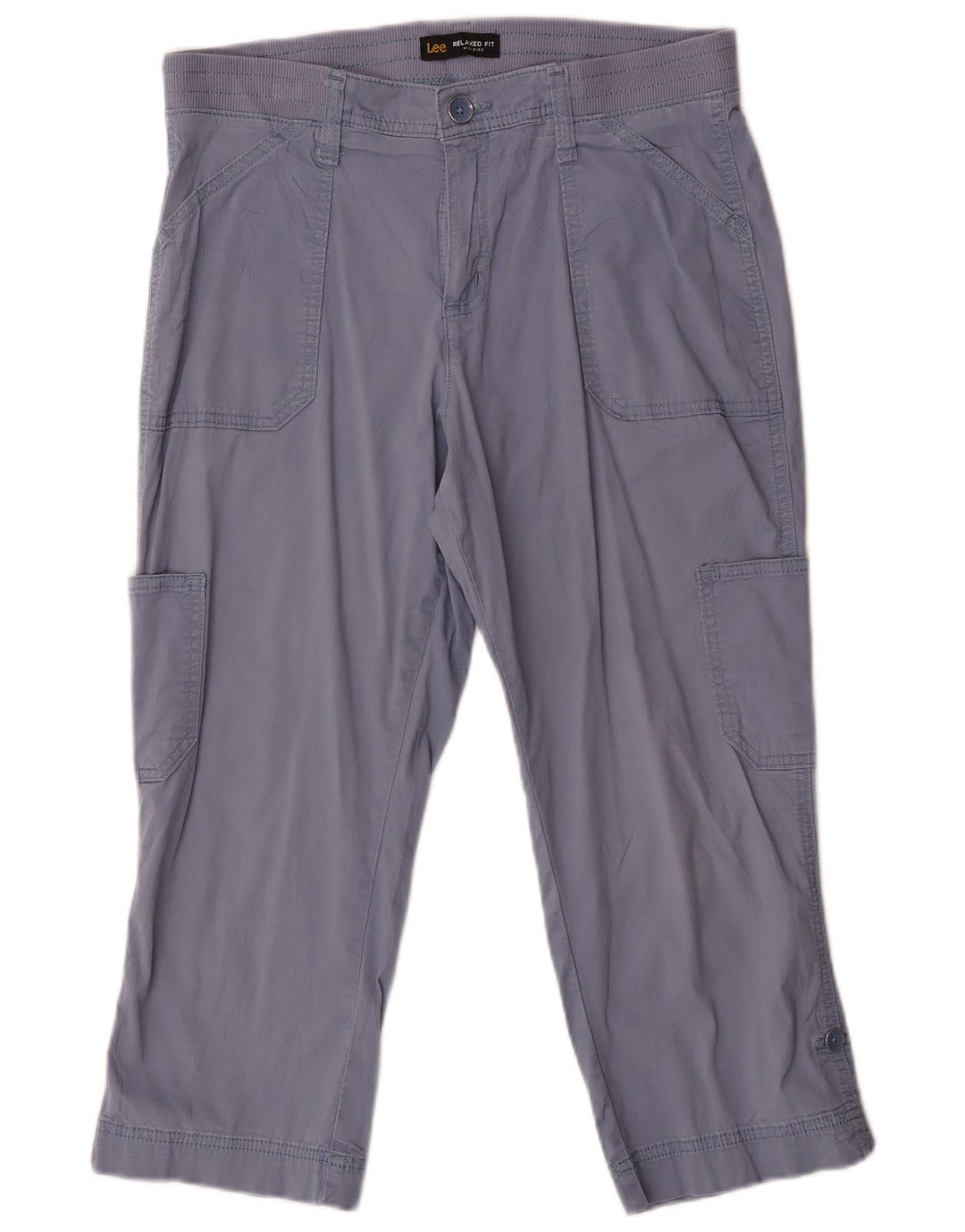 Lee Womens Mid Rise Relaxed Fit Capri Trousers US 8 Medium W32 L21 Blue