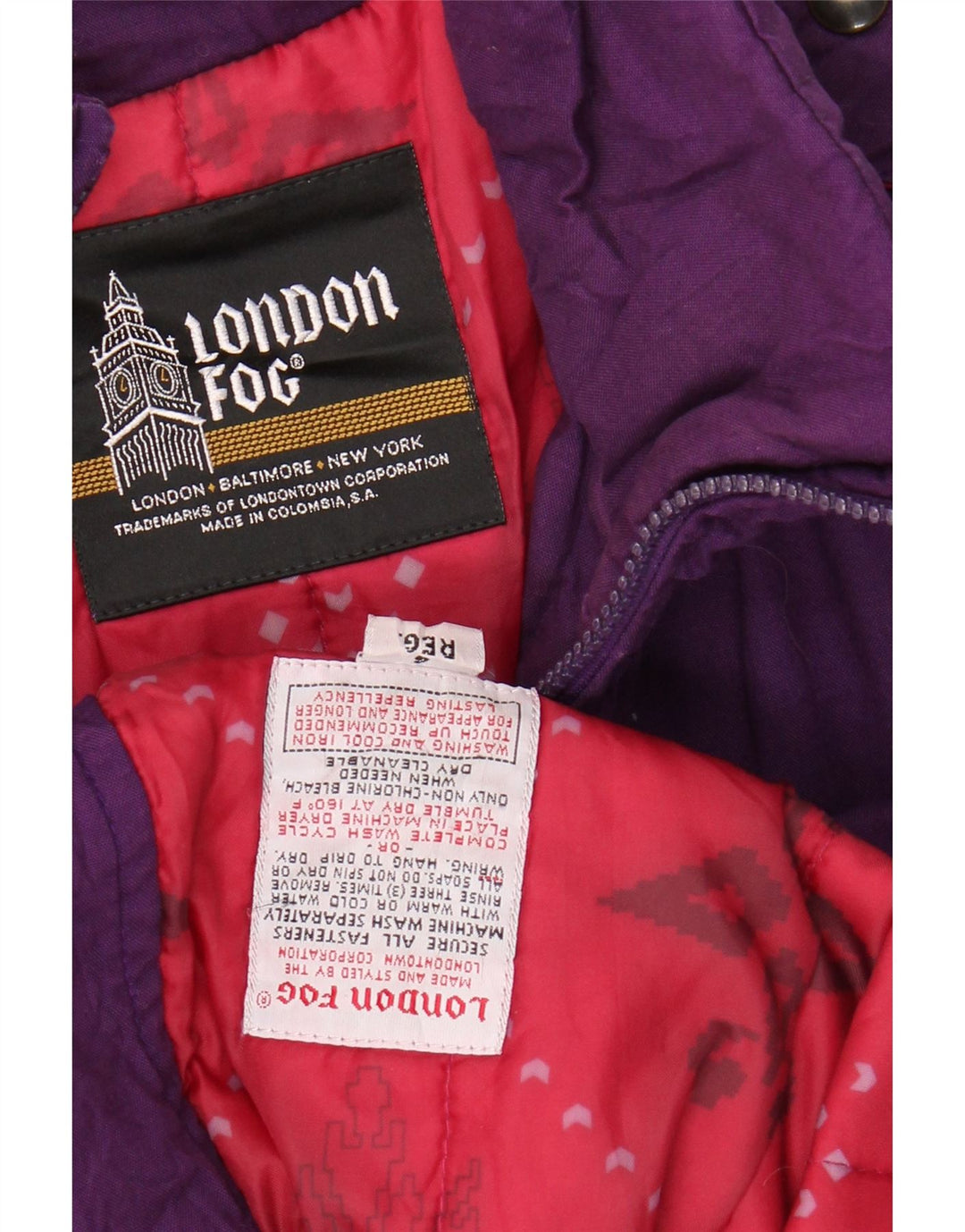 LONDON FOG Womens Military Windbreaker Jacket US 6 Medium Purple