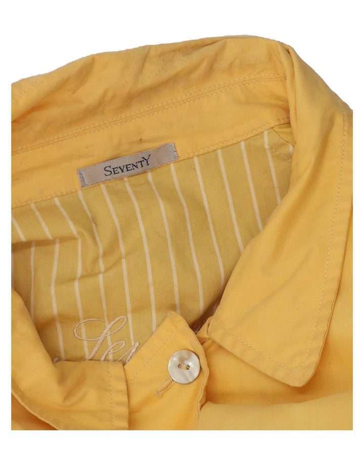 SEVENTY Womens Overcoat UK 18 XL Yellow Vintage Seventy and Second-Hand Seventy from Messina Hembry 