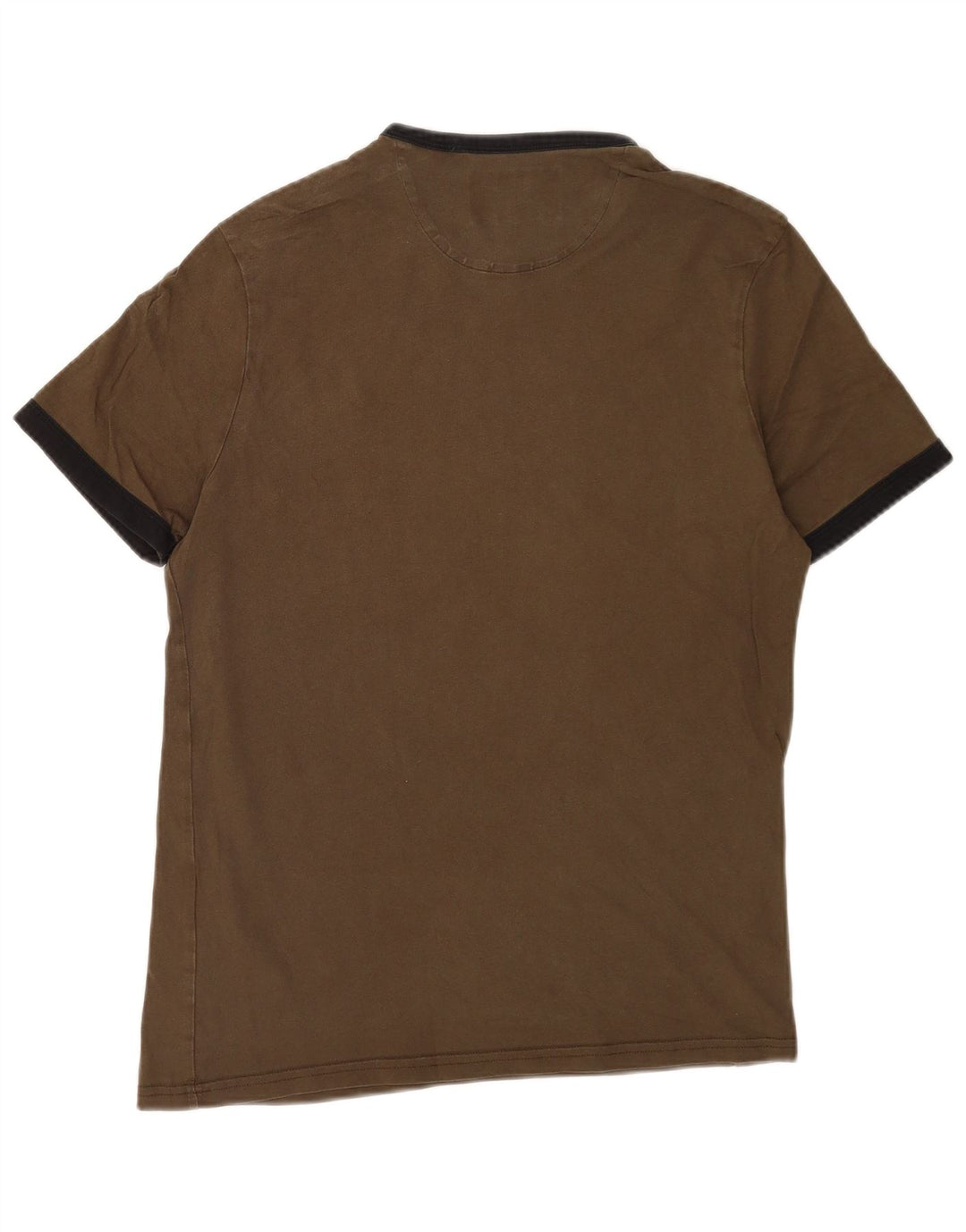 Lyle & Scott Mens T-Shirt Top Medium Khaki Cotton