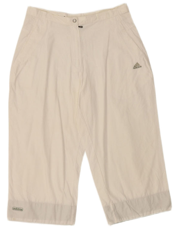 Adidas Womens Bermuda Shorts UK 12 Medium W30 White Cotton