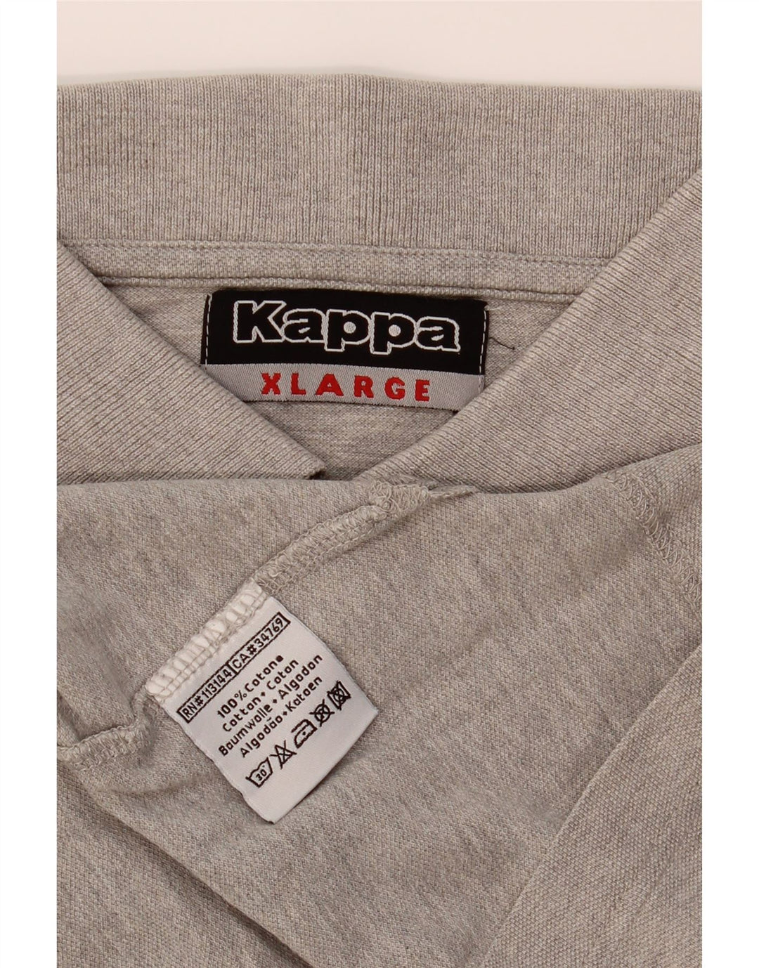 KAPPA Mens Polo Shirt XL Grey Cotton Vintage Kappa and Second-Hand Kappa from Messina Hembry 