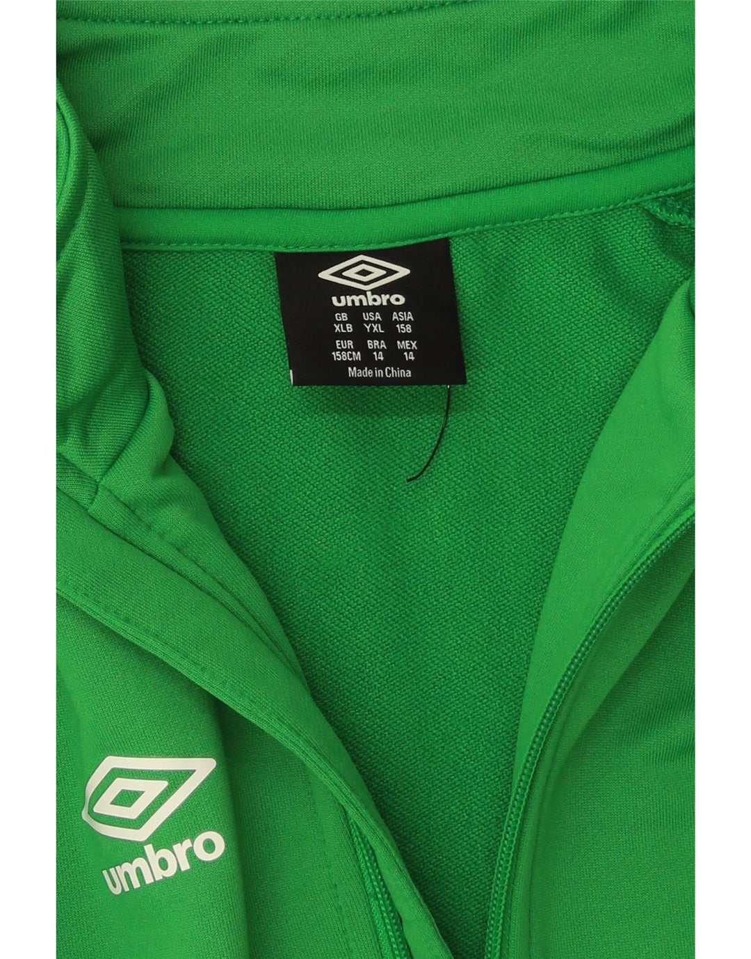Umbro Boys Graphic Tracksuit Top Jacket 13-14 Years XL Green Polyester