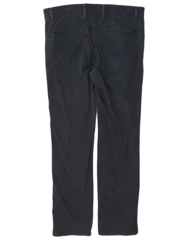 Hugo Boss Mens Slim Chino Trousers W32 L30 Navy Blue Cotton