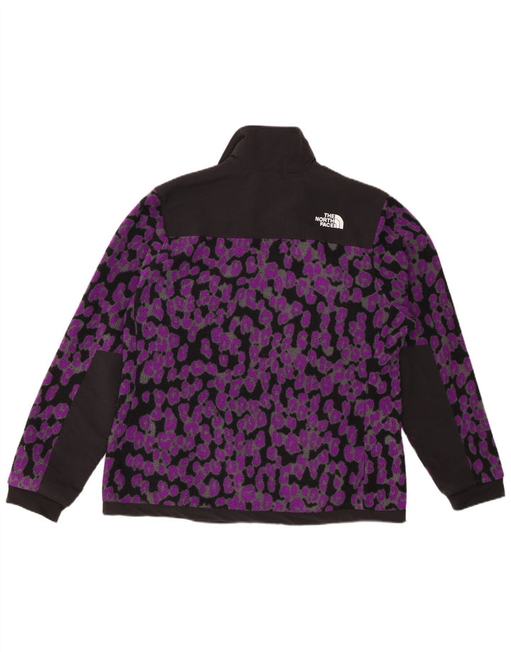 THE NORTH FACE Womens Fleece Jacket UK 16 Large Purple Animal Print