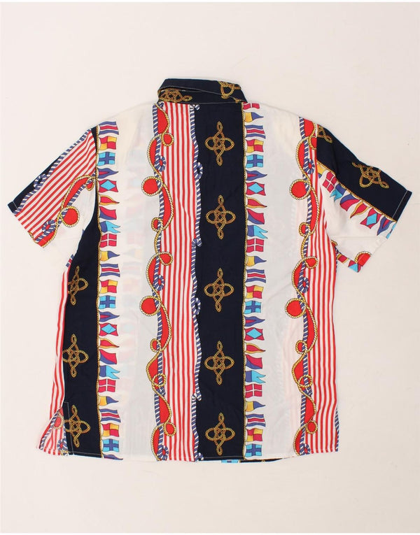 VINTAGE Womens Short Sleeve Shirt IT 42 Medium Multicoloured Striped