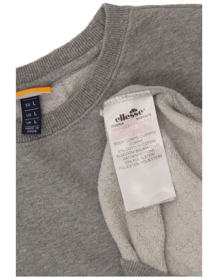 Ellesse Mens Sweatshirt Jumper Large Grey Cotton