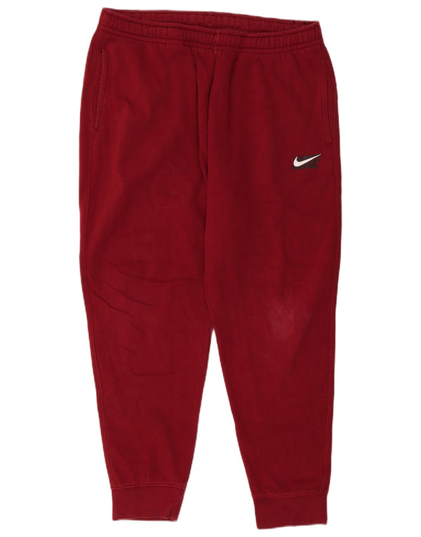 NIKE Mens Tracksuit Trousers Joggers XL  Burgundy Cotton