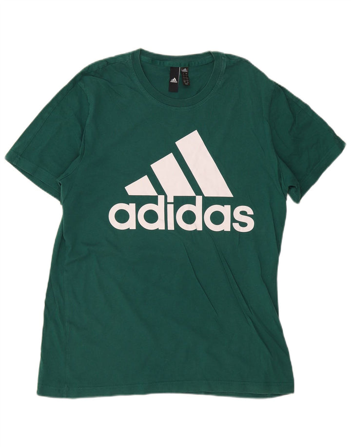 ADIDAS Mens Graphic T-Shirt Top Large Green Cotton