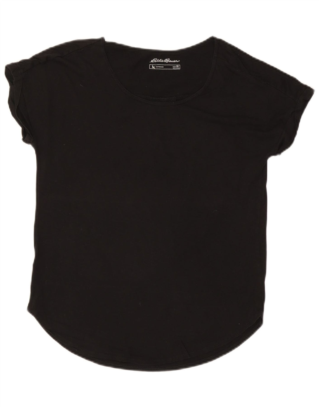 EDDIE BAUER Womens Oversized T-Shirt Top UK 6 XS Black Cotton