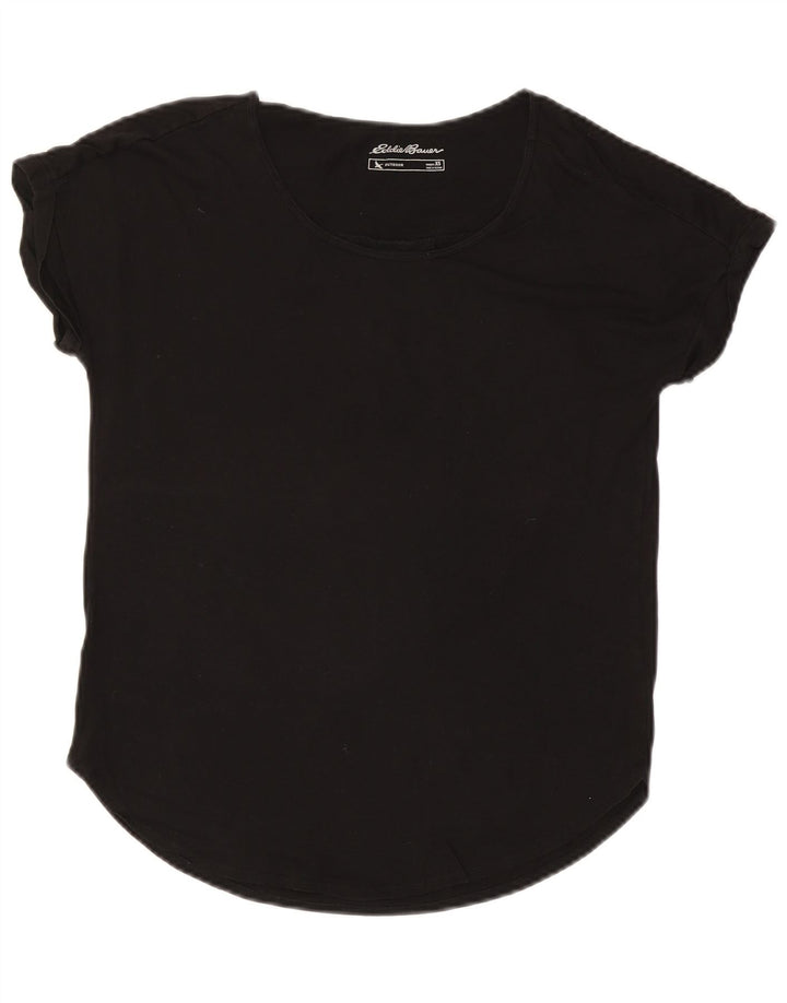 EDDIE BAUER Womens Oversized T-Shirt Top UK 6 XS Black Cotton