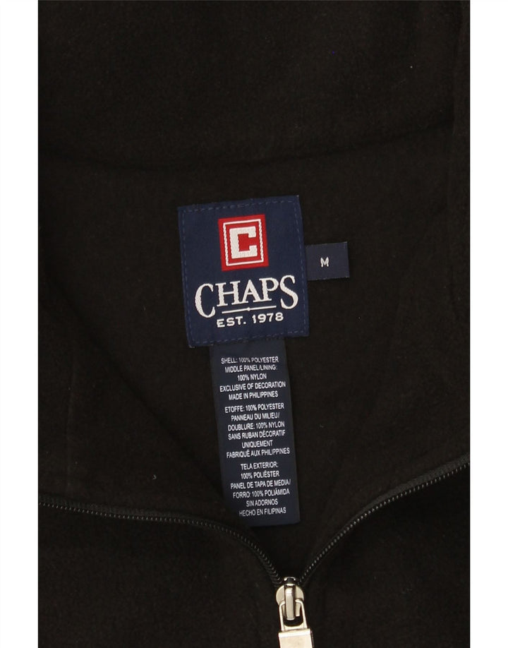 Chaps Mens Fleece Jacket UK 38 Medium Black Polyester