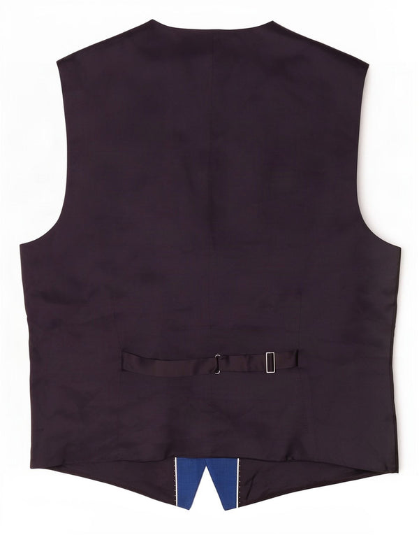 Ben Sherman Mens Waistcoat Small Blue Colourblock Wool