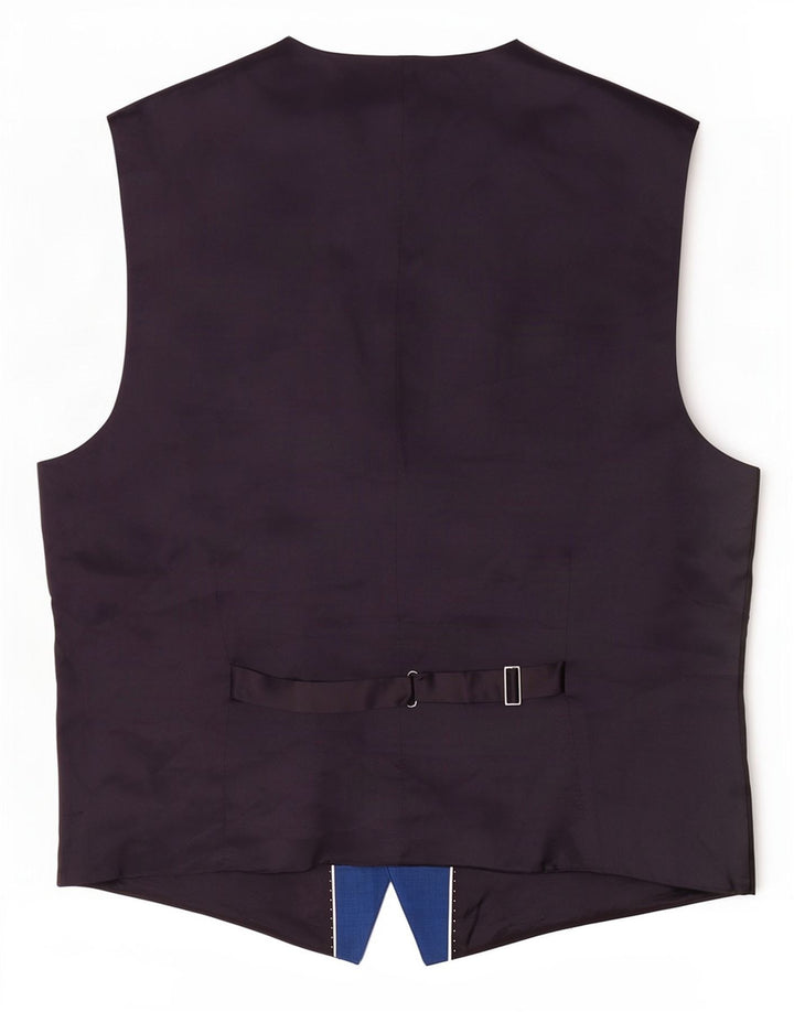Ben Sherman Mens Waistcoat Small Blue Colourblock Wool