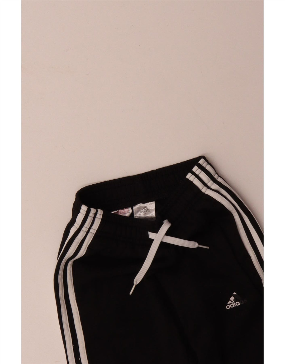 ADIDAS Boys Tracksuit Trousers Joggers 7-8 Years  Black Cotton