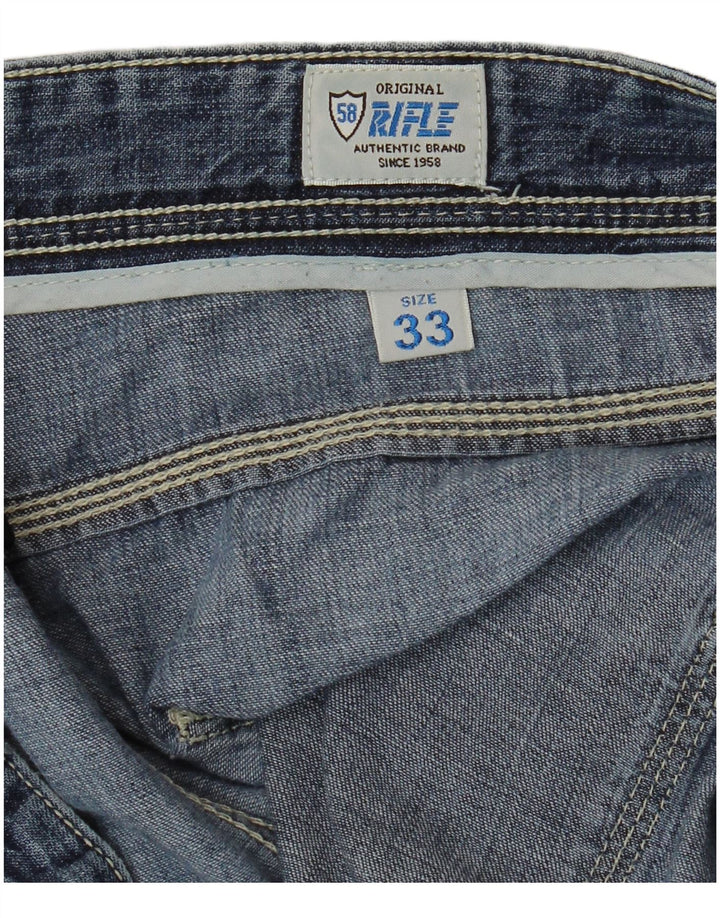 RIFLE Mens Denim Shorts W33 Medium Blue