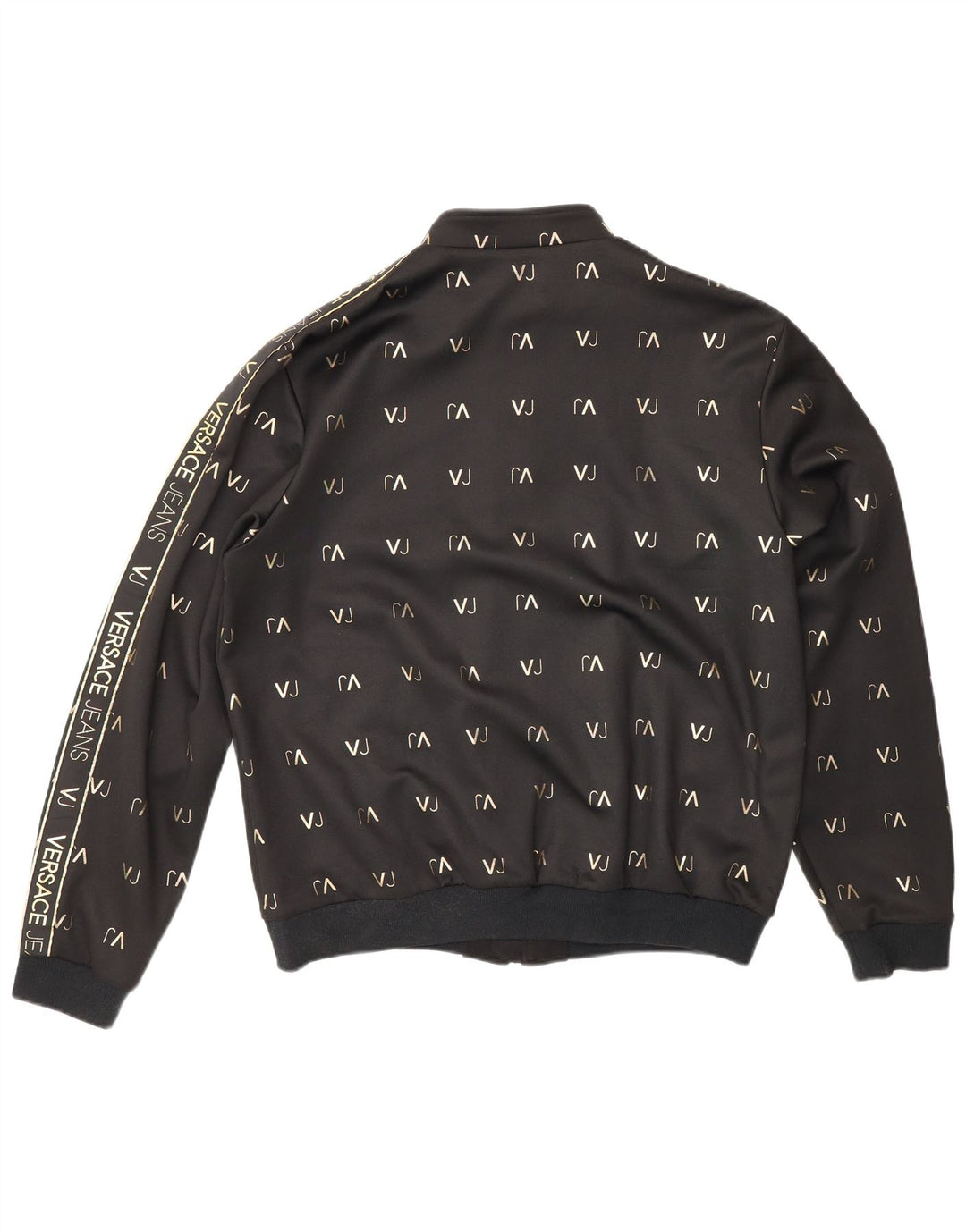 Versace Mens Graphic Tracksuit Top Jacket XL Black Polyester Sports