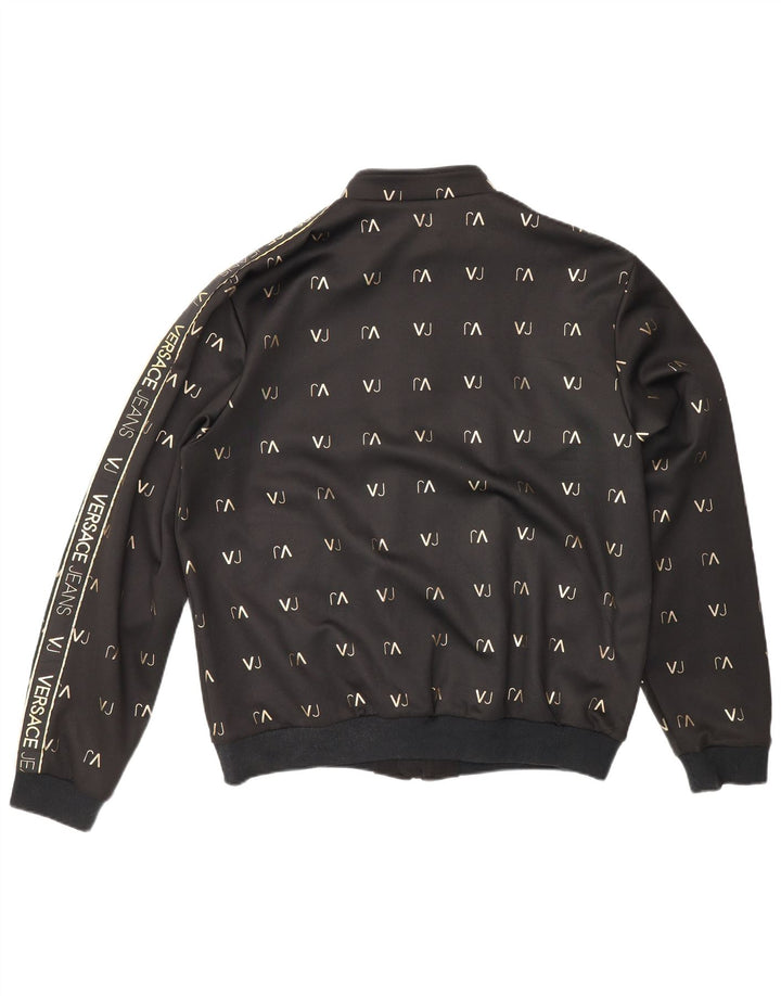 Versace Mens Graphic Tracksuit Top Jacket XL Black Polyester Sports