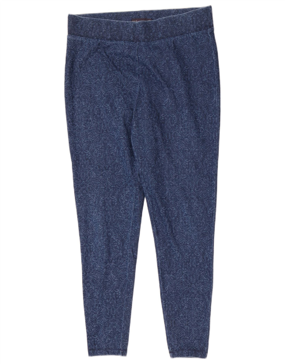 Marks & Spencer Womens Leggings UK 14 Medium  Blue Paisley Cotton