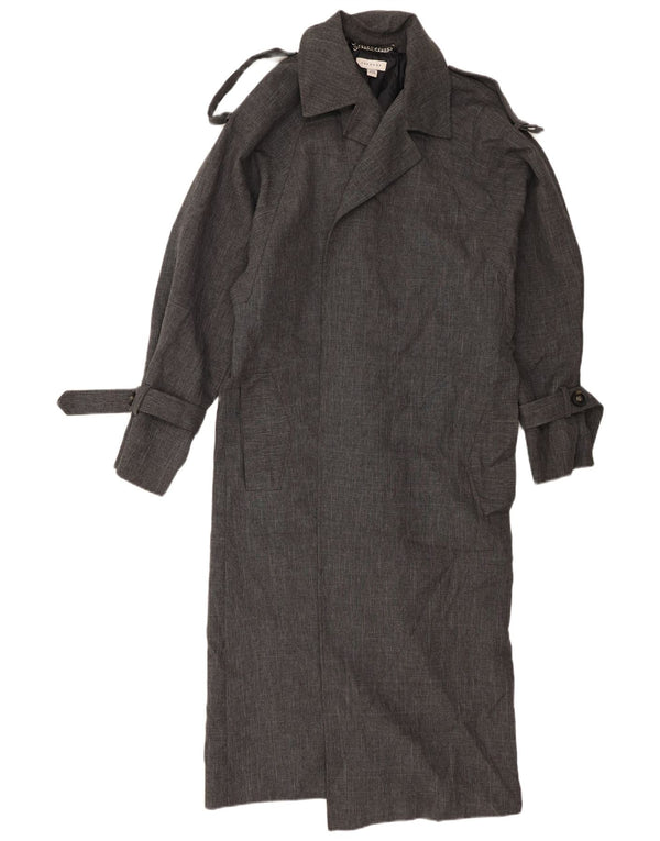 Topshop Womens Oversized Trench Coat UK 14 Large Grey Polyester