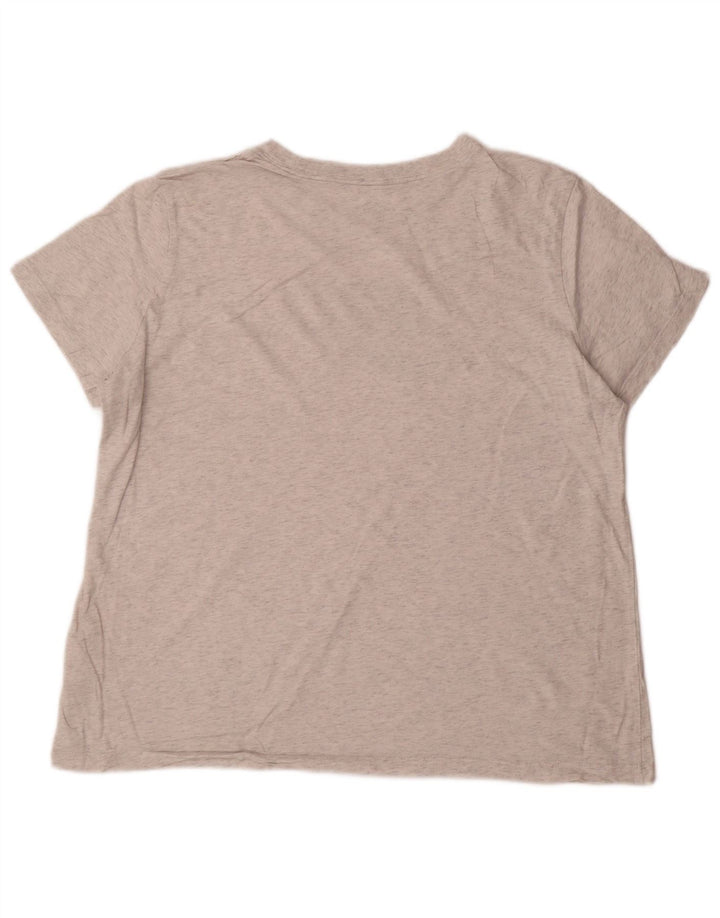 NIKE Womens Graphic T-Shirt Top UK 18 XL Grey Flecked Cotton