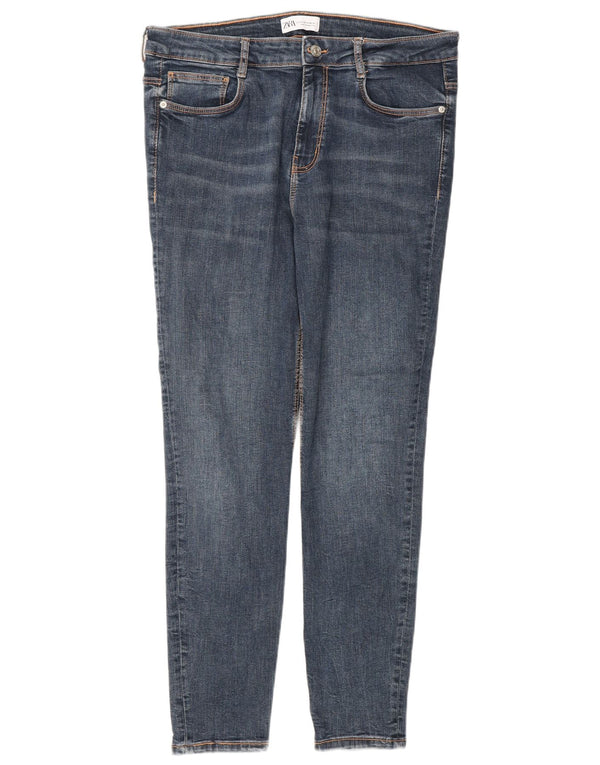 Zara Womens Slim Jeans EU 44 XL W34 L28 Blue Cotton