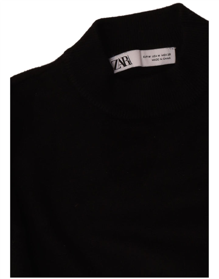Zara Womens Turtle Neck Jumper Sweater UK 12 Medium Black