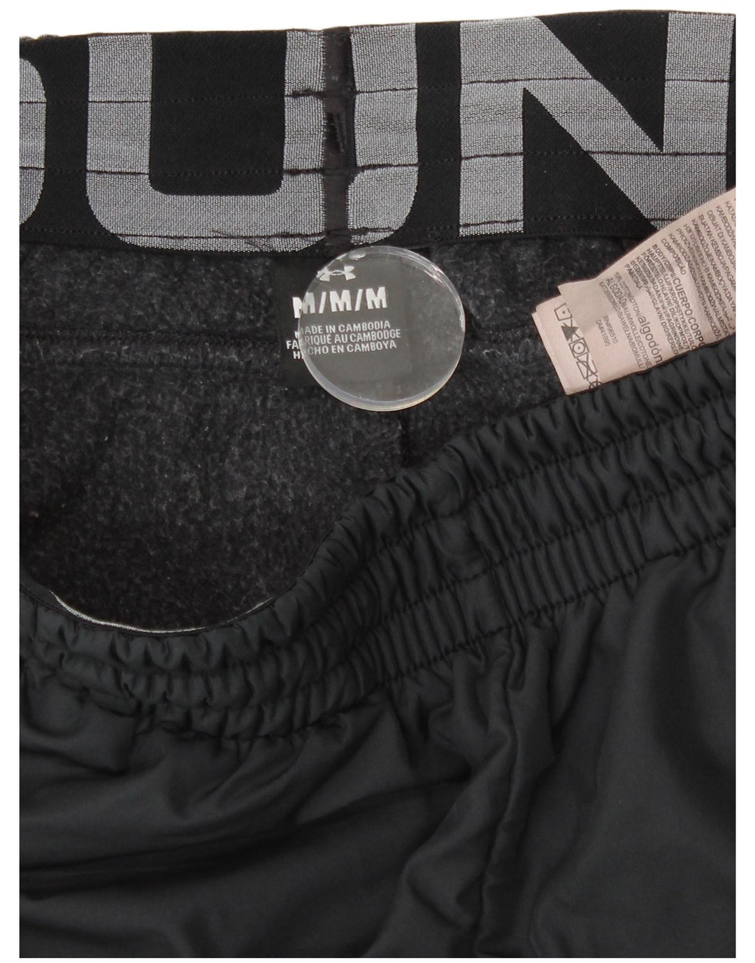 Under Armour Mens Tracksuit Trousers Joggers Medium Grey Colourblock Cotton