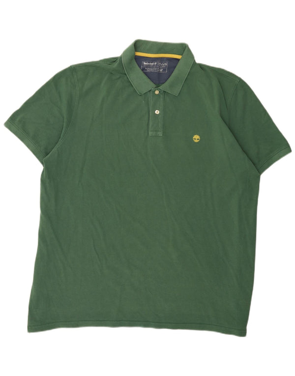 Timberland Mens Regular Fit Polo Shirt 3XL Green Cotton