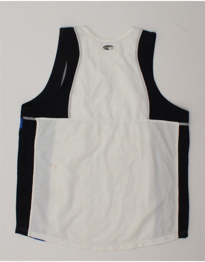 ASICS Womens Vest Top UK 18 XL White Colourblock Polyester Vintage Asics and Second-Hand Asics from Messina Hembry 