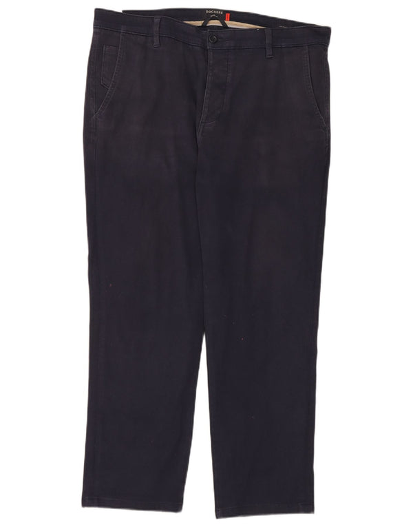 DOCKERS Mens Straight Chino Trousers W34 L27 Navy Blue Cotton