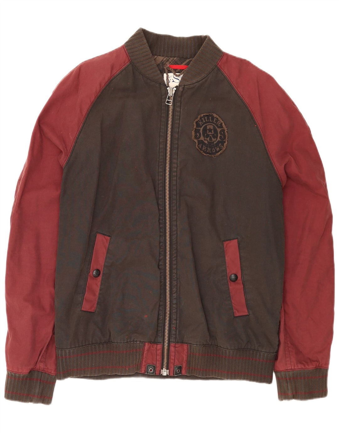 LEVI'S Mens Bomber Jacket UK 40 Large Brown Colourblock Cotton