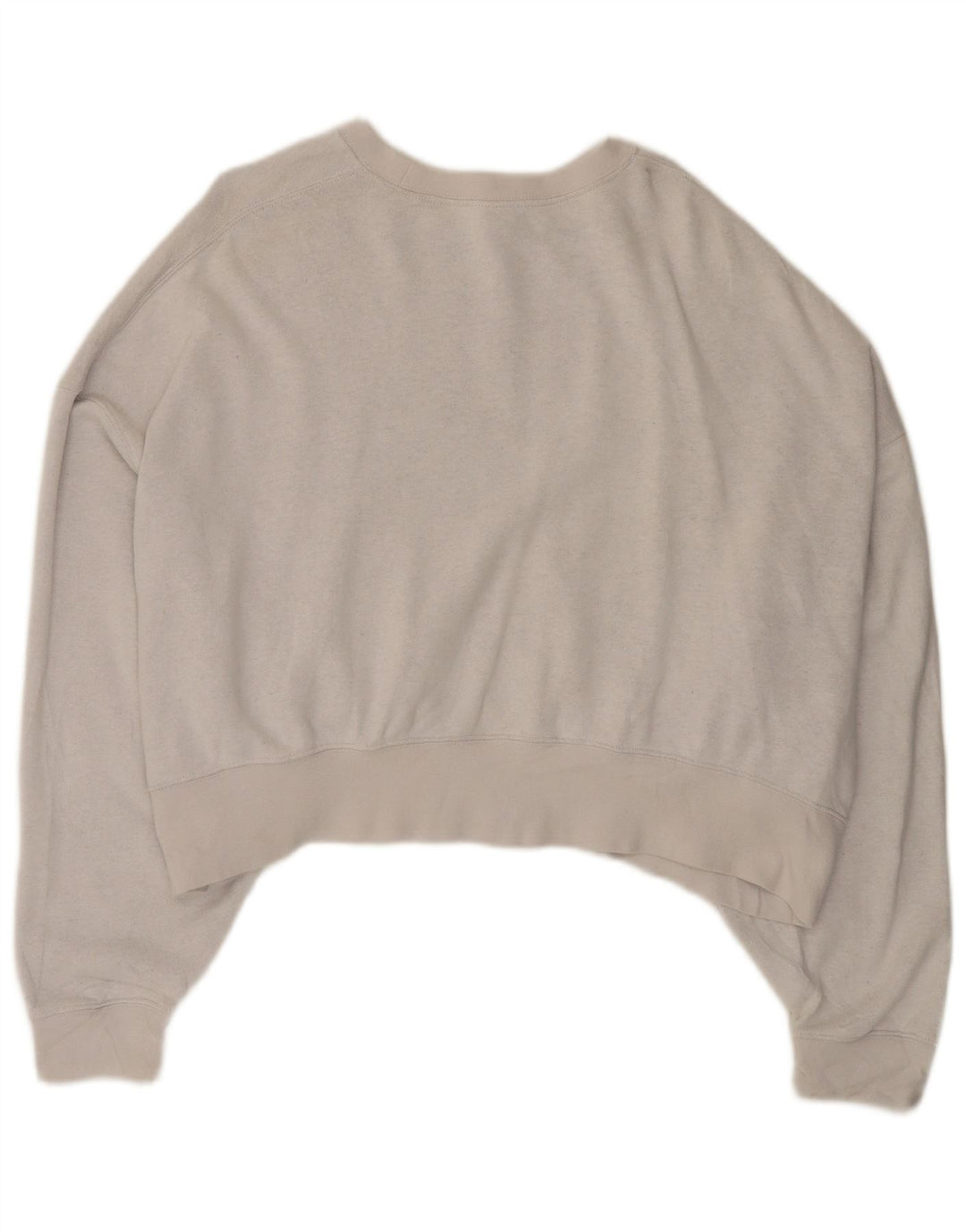 NIKE Womens Crop Oversized Sweatshirt Jumper UK 14 Medium Grey Cotton