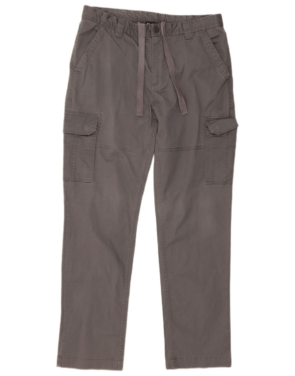 EMPORIO ARMANI Mens Straight Cargo Trousers Large W34 L31 Grey Cotton