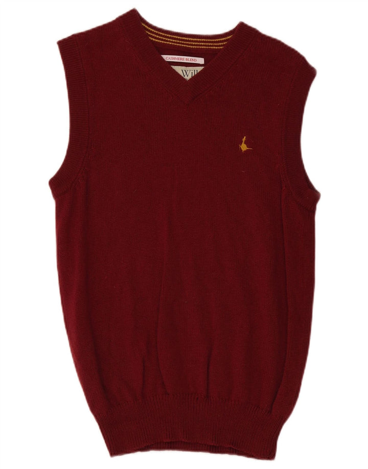Jack Wills Mens Vest Tank Top Large Maroon Wool