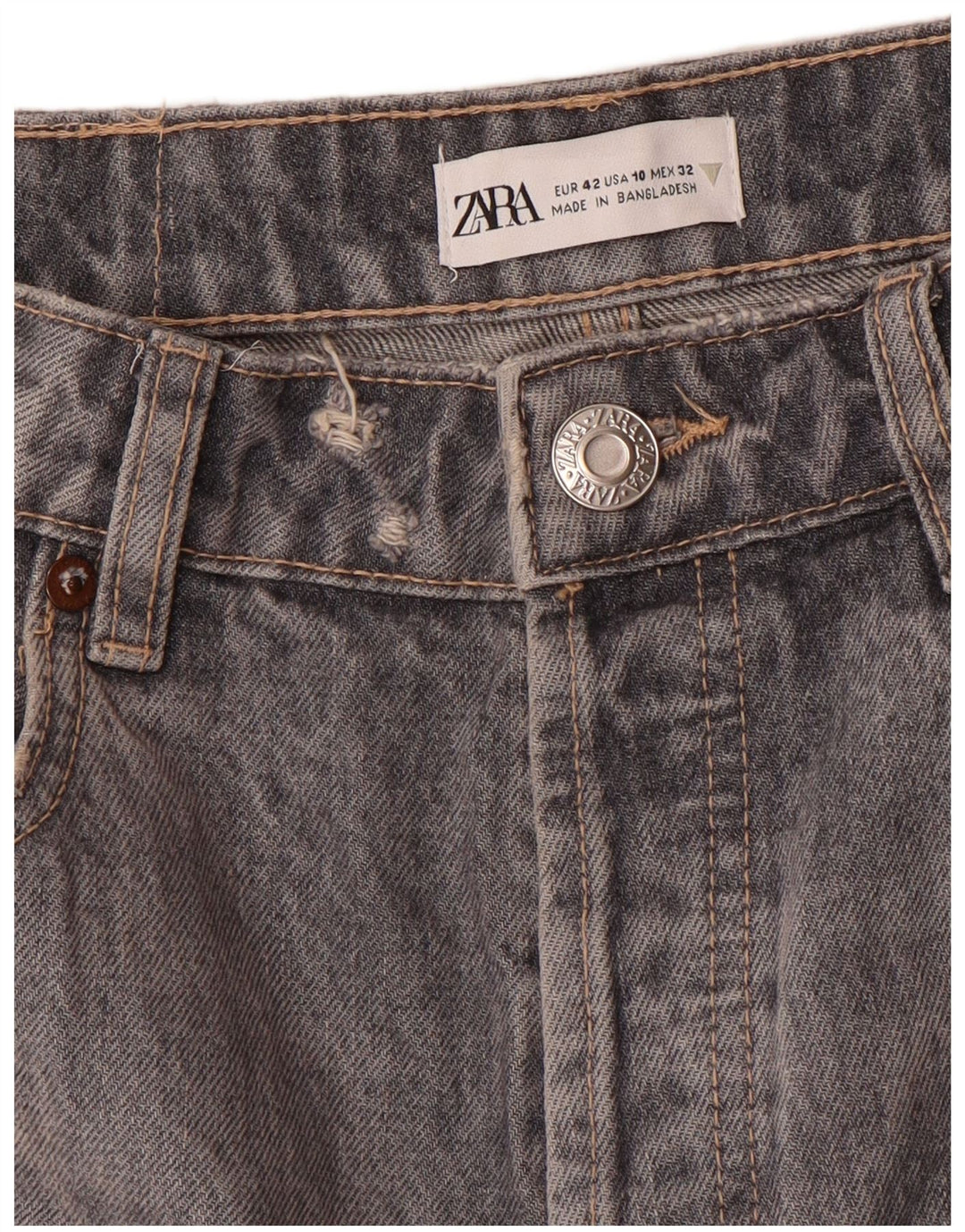 Zara Womens Straight Jeans EU 42 Large W32 L27 Grey