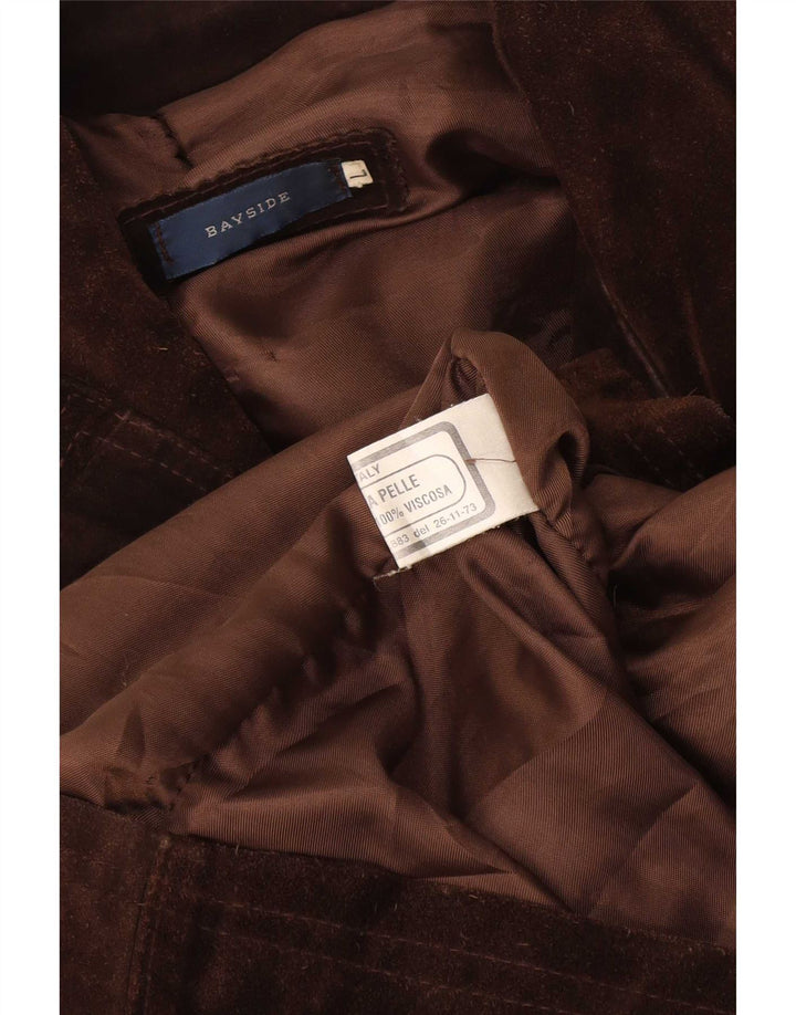 Bayside Mens Suede Jacket UK 40 Large Brown Leather
