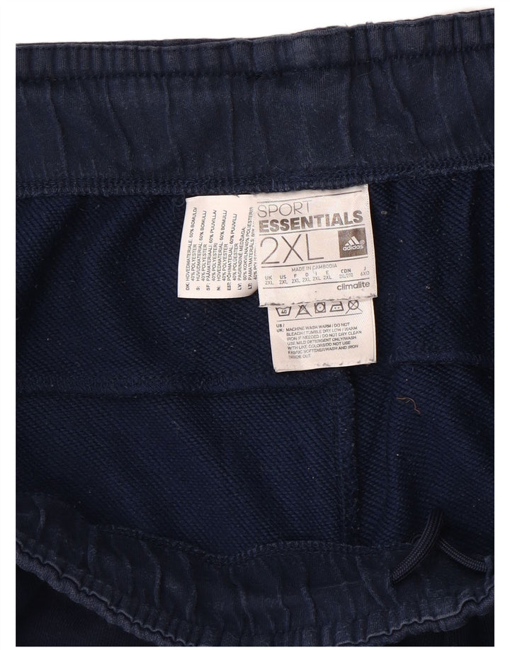 ADIDAS Mens Climalite Graphic Tracksuit Trousers Joggers 2XL  Navy Blue