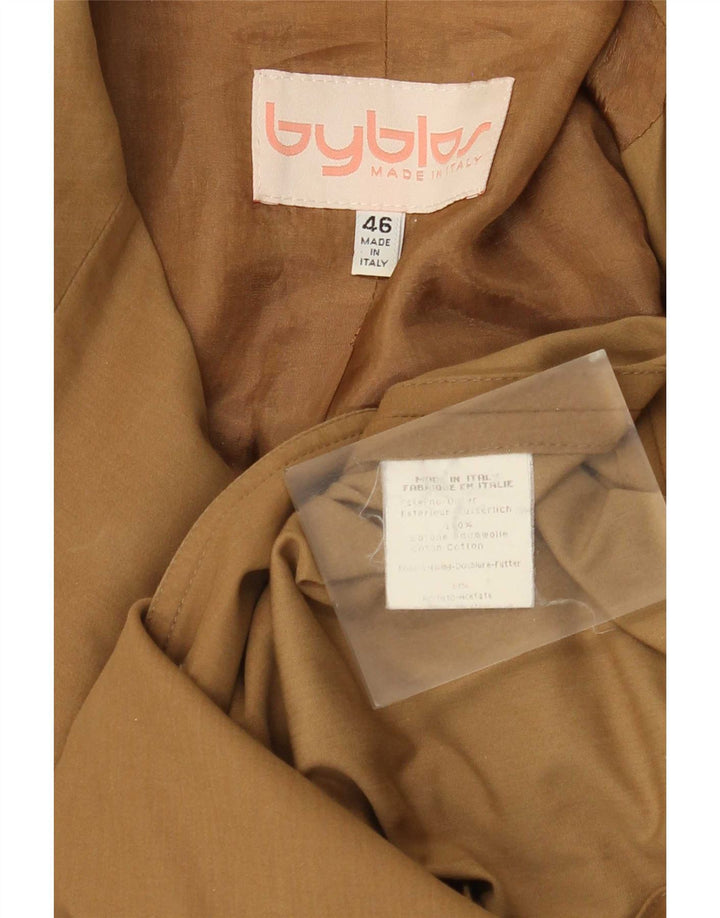 Byblos Womens Military Double Breasted Blazer Jacket IT 46 Large Beige