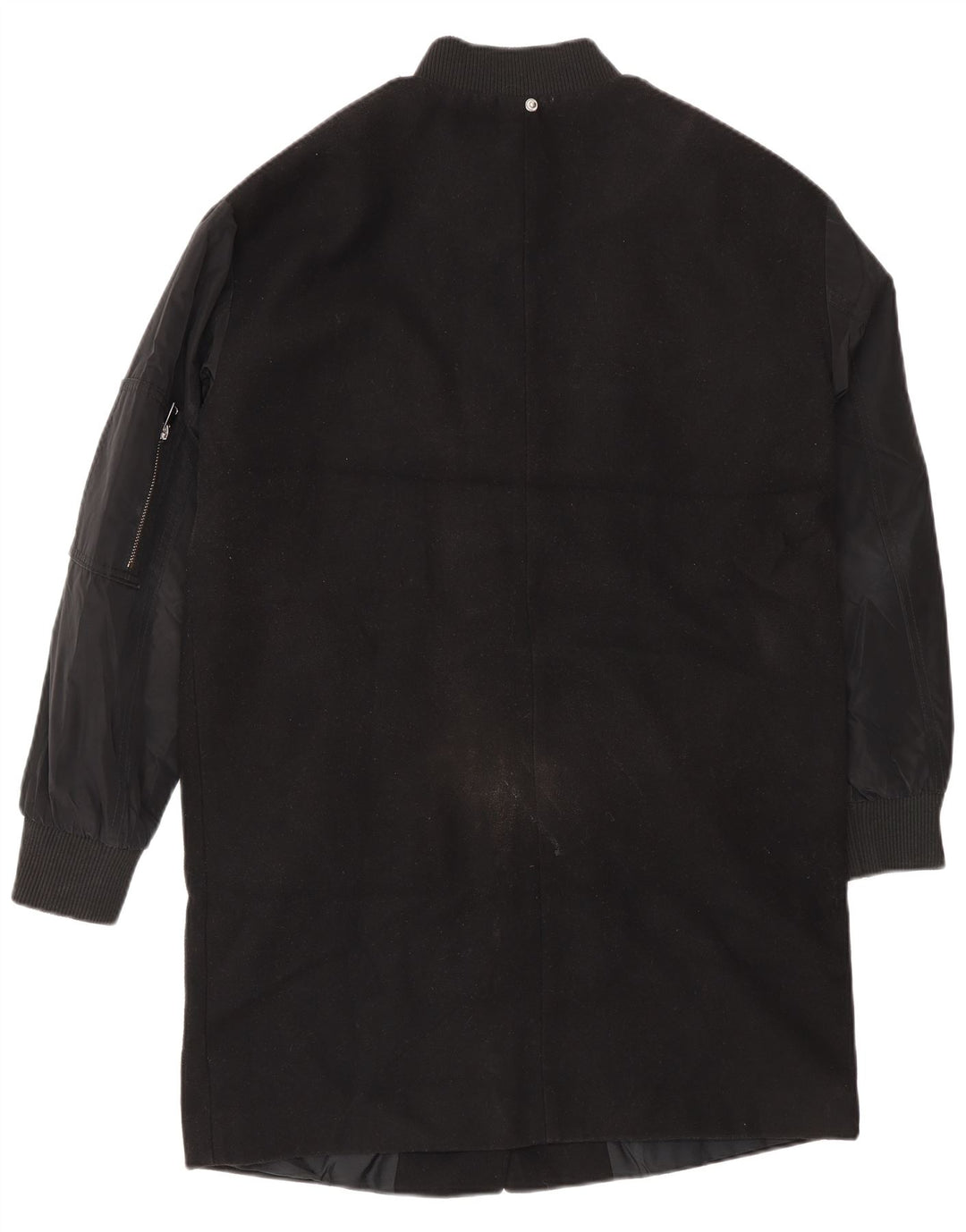 Topshop Womens Oversized Overcoat UK 8 Small Black Polyester