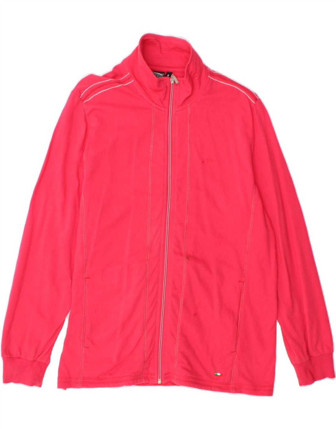 LOTTO Womens Tracksuit Top Jacket UK 14 Medium Pink Cotton Vintage Lotto and Second-Hand Lotto from Messina Hembry 